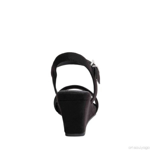Steve Madden Black Suede Platform Wedge Sandal - Picture 3 of 3